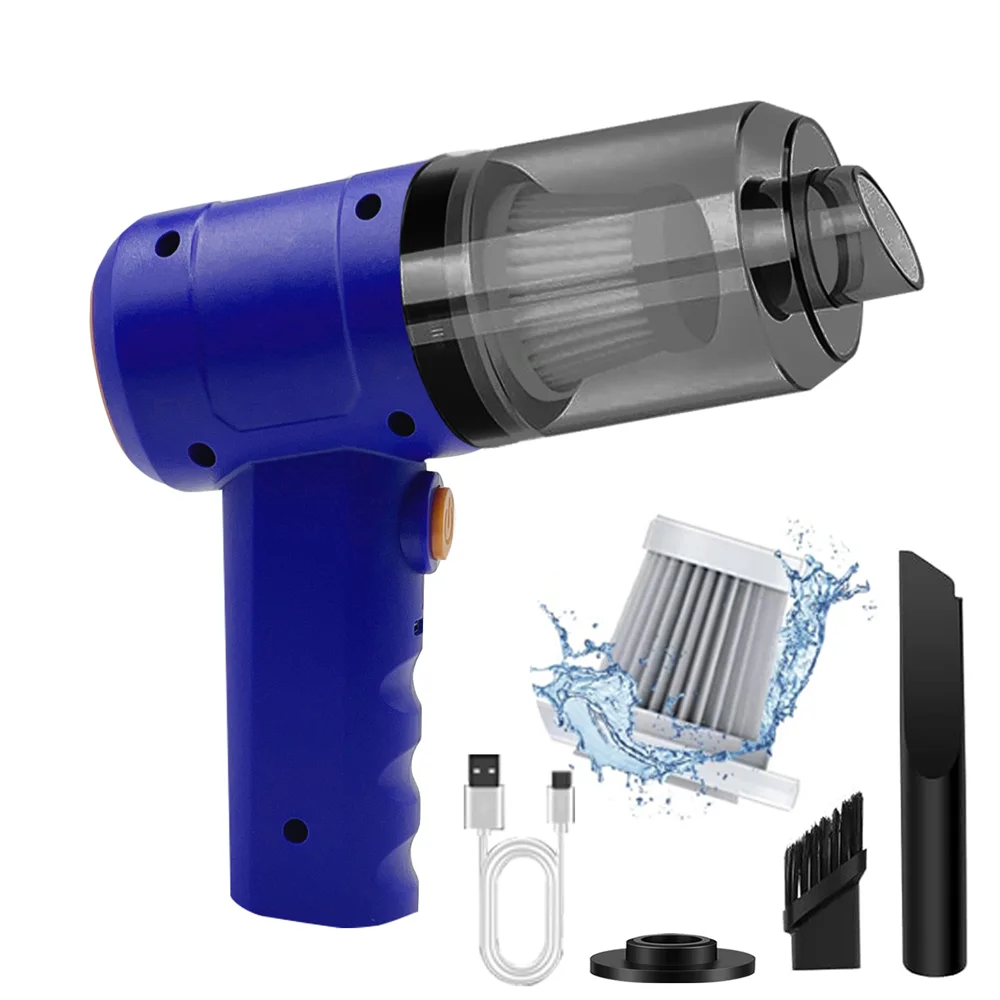 Handheld Vacuum Cordless High Power 15000PA Compressed Air Dust Collector Mini Portable Car Vacuum Cleaner Hairdryer