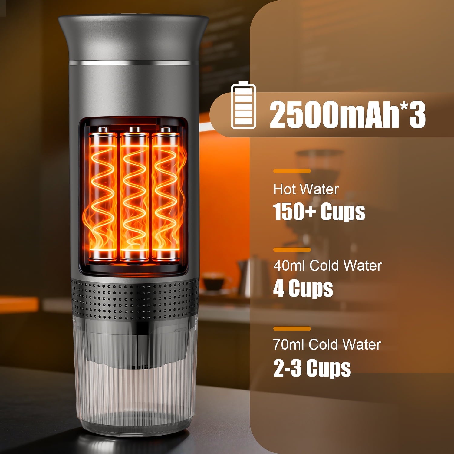 Portable Espresso Machine for Travel, 3-In-1 Mini Coffee Maker with USB-C, Compatible with NS/DG Capsules/Ground Coffee, 20 Bar, Ideal for Camping, Car, Office & Gifts, Gray