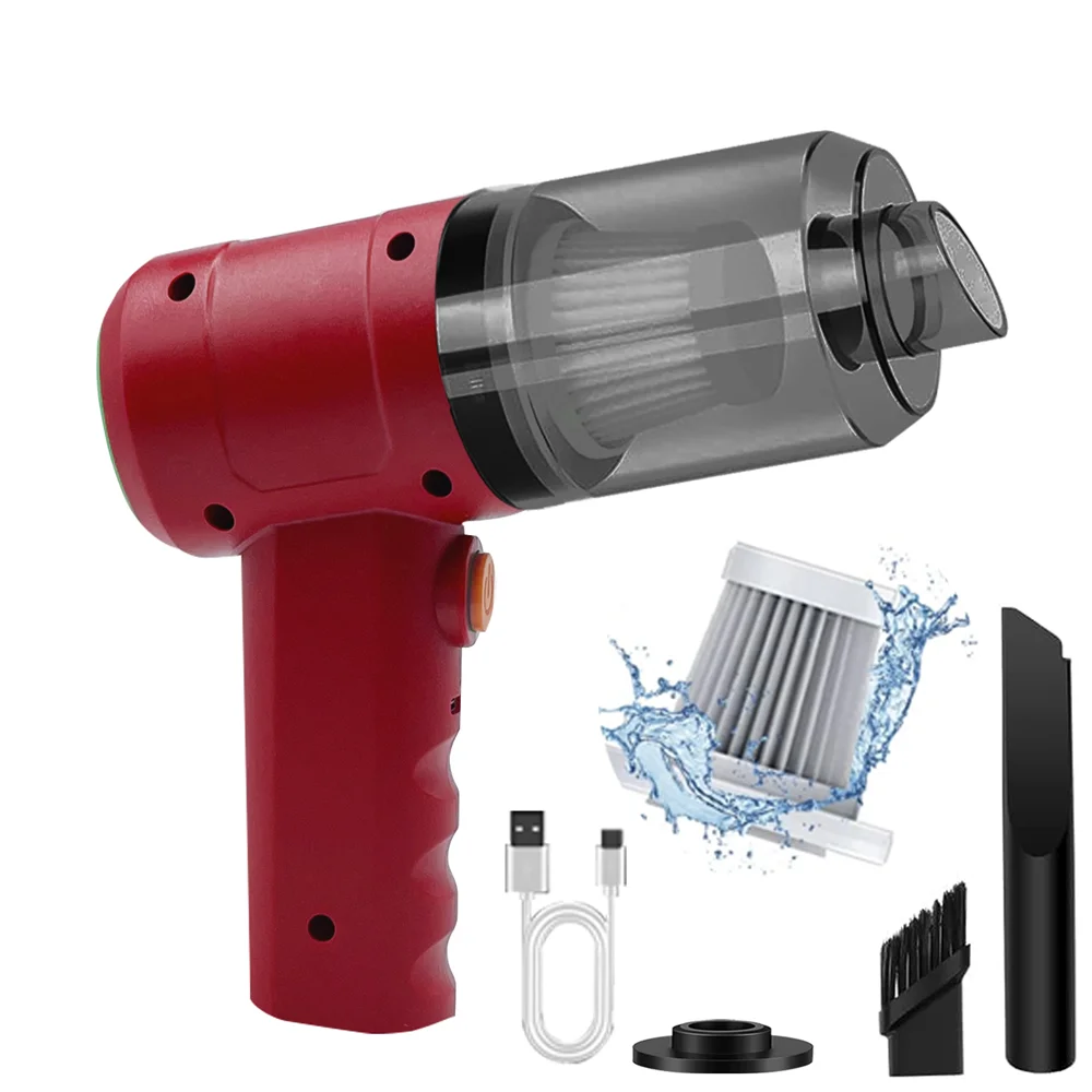 Handheld Vacuum Cordless High Power 15000PA Compressed Air Dust Collector Mini Portable Car Vacuum Cleaner Hairdryer