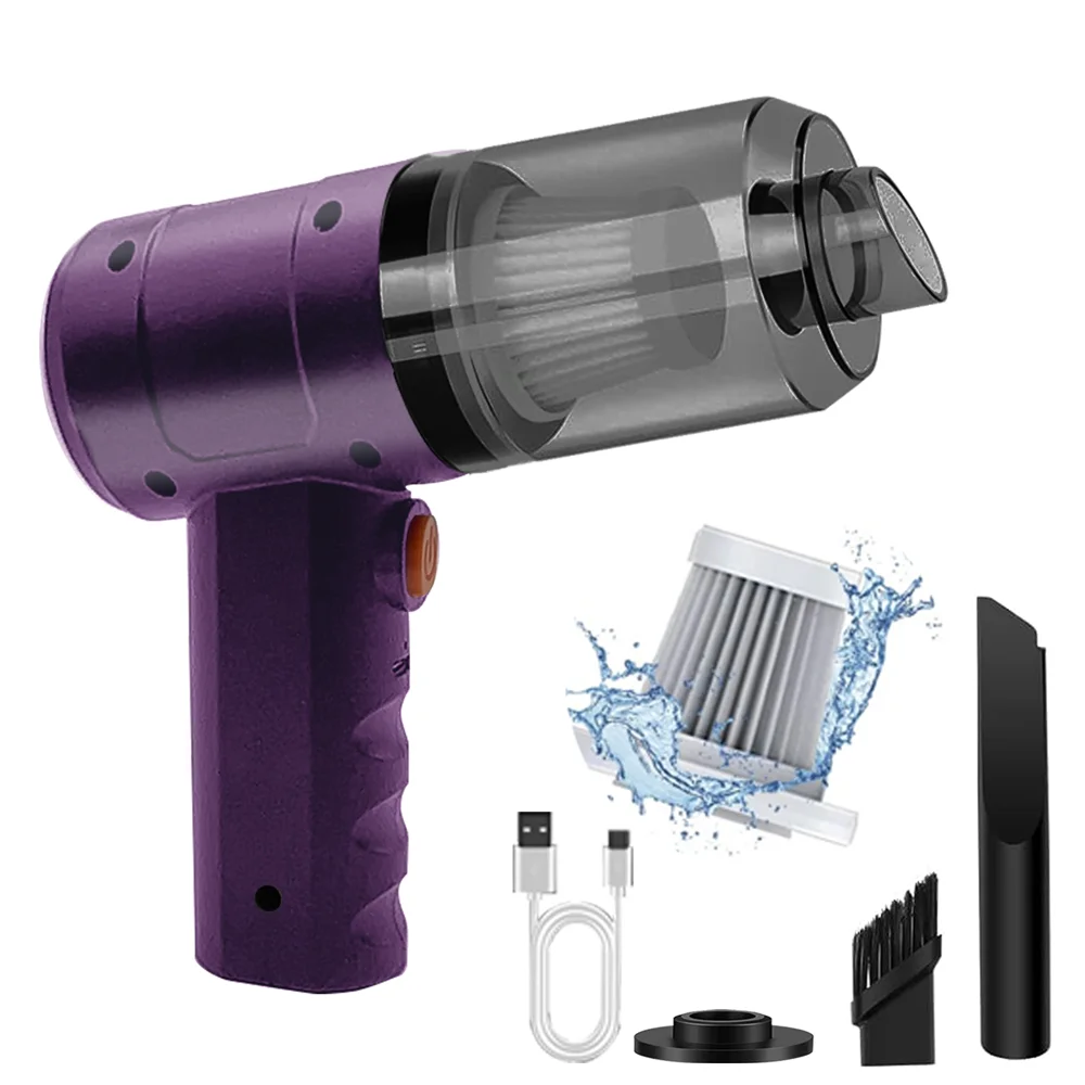 Handheld Vacuum Cordless High Power 15000PA Compressed Air Dust Collector Mini Portable Car Vacuum Cleaner Hairdryer