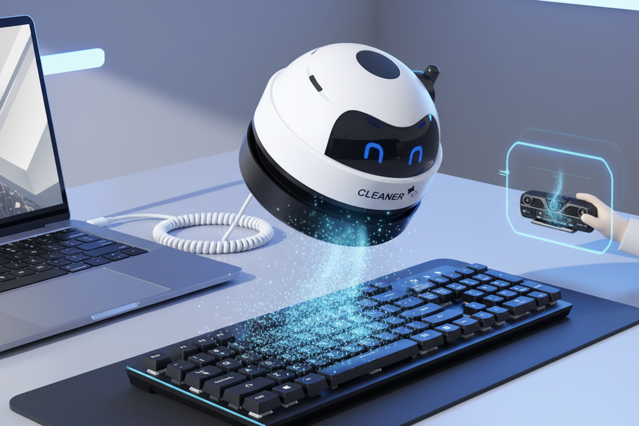 Mini Robot Desk Vacuum Banner - No Text